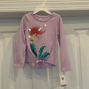 Disney Kids Ariel Lavender Long Sleeve Tee Size 4